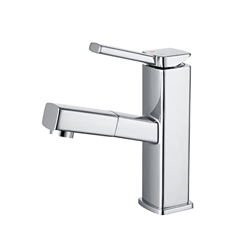 Robinets de salle de bain robinet extractible mitigeur lavabo monotrou chaud froid