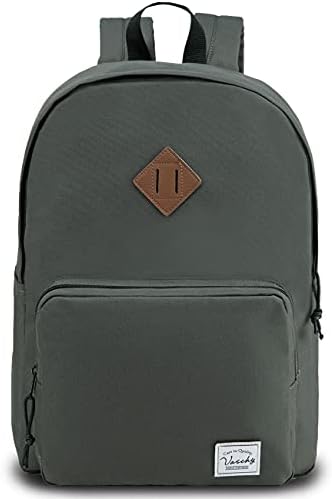 VASCHY Backpack Mens, Lightweight School Bag for Boys and Girls School Backpack for Women Water Resistant Rucksack Casual Daypack for College, Work, Travel, Sports with Two Bottle PocketsBlack
