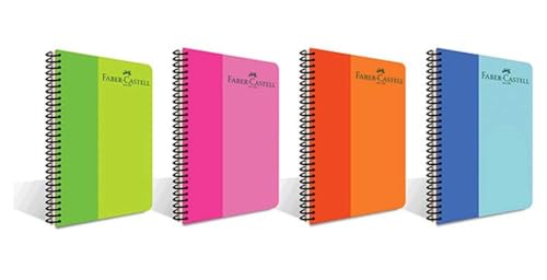 Faber-Castell Spiralli Defter, A4, 100 Yaprak, 70g Kağıt, Kareli, 500 Mikron PP Kapak, PET Spiralli, Dayanıklı ve Çevre Dostu, Asorti Renkler