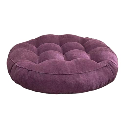 Cojín de asiento redondo lila de 45 cm y 10 cm de grosor para silla 2