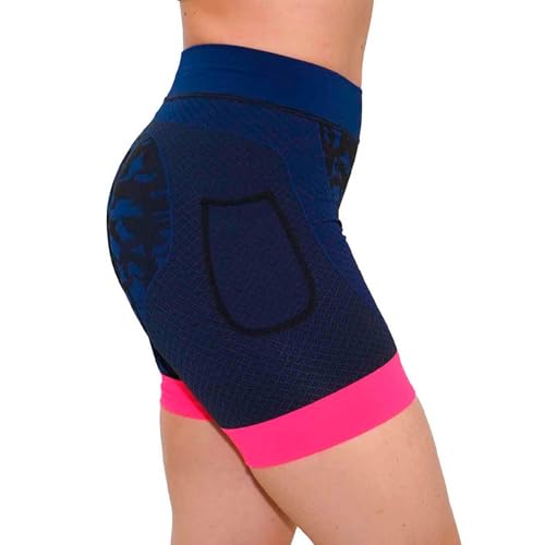 HANKER Malla Corta Mujer Compresiva para Deporte Tejido Sin Costuras Termoregulador y Cintura Tubular. Ideal Running, Trail y Fitness
