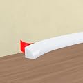 Flexible Quarter Round Molding, Peel and Stick Trim Molding, Self-Adhesive Waterproof Rubber Edge Trim for Countertop, Wall Edge Corner, Bathroom, 59 Inches (White)