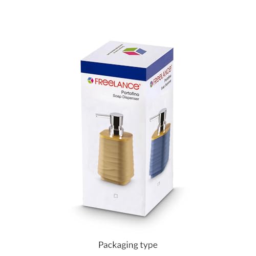 Image of Freelance Portofino ABS Soap Dispenser for Wash Basin - Cappuccino - Stylish Liquid Handwash /Hand Wash Bottle - Plastic Bathroom Lotion /Shampoo Pump Bottles for Home /Kitchen - Stronger Than Ceramic