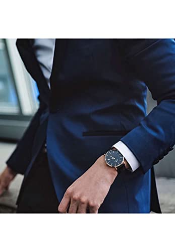Image of Daniel Wellington Classic Men's Watch - 36mm - 40mm Case, Japanese Quartz Movement, Leather Strap, Water Resistant, Analog Watch for Men - Sheffield