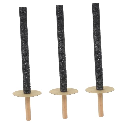 Milisten 3pcs Wooden Garden Torches Oilcloth Fire Torch Lights for Outdoor Events Camping Wedding Decorations Festivals Handheld Stake