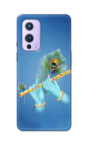 Image of PRINTFIDAA Printed Hard Back Cover Case for OnePlus 9 Back Cover (Flute in Krishna Hands) -112