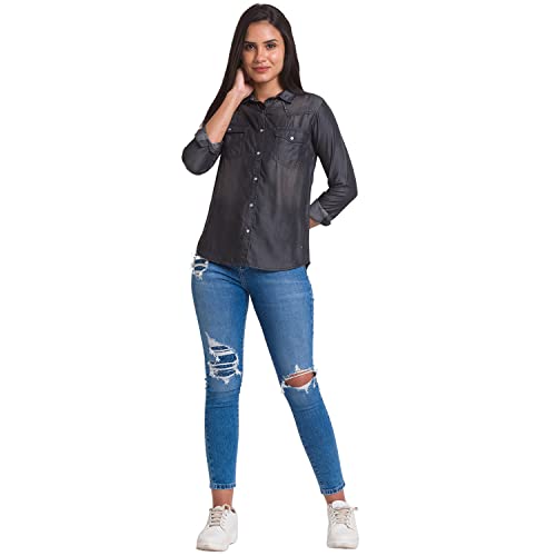 Image of Spykar Women Cotton Regular Fit Full Sleeves Shirt