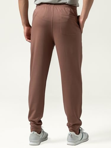 Image of DAMENSCH Men Mid Rise Regular Fit Cotton Blend Solid Moisture Wicking Antimicrobial Zipper Pocket Super Comfortable Baby Terry Lounge Joggers