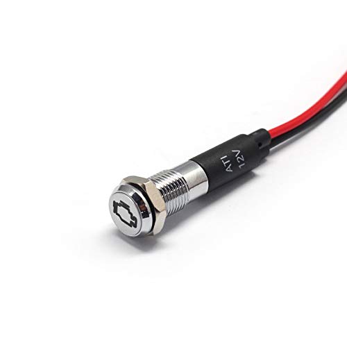Alpinetech PL8MS 8Mm 5/16 Inch 12V Led Metal Signal Indicator Pilot Dash Light With Symbols thumb #1