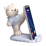 Dewireaey Niedlicher Handy-Ständer | rutschfeste Harz-Bär-Dekoration mit beweglichen Gelenken - Smartphone-Halter - Für Vlogging Filmen Büro Outdoor Reisen Videoanrufe