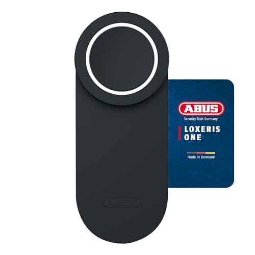 ABUS Türschlossantrieb LOXERIS One - smartes Öffnen und Schließen der Eingangstür per App - elektronisches Türschloss mit Zugangskontrolle - batteriebetriebenes Smart Lock ohne Kabelziehen - Schwarz