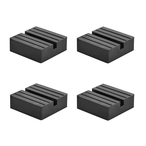 DEDC 4PCS Square Jack Stand Pad for Toe Jack Axle Stands, Rubber Slotted Frame Rail Protector, Pinch Welds Protector 2.95x2.95x0.98inch