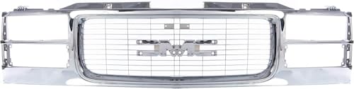 Perfit Liner Front Chrome Grille Grill Compatible with 1994-2000 GMC C/K 1500 2500 3500 Sierra Yukon Suburban Fits GM1200448 13411359