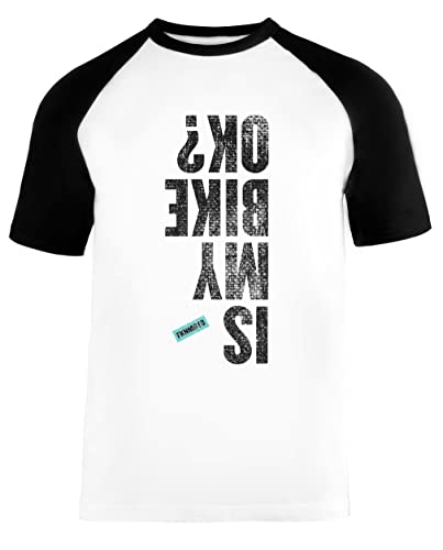 T-shirt baseball unisex is My Bike Ok manches courtes pour cyclistes passionnés en blanc et noir