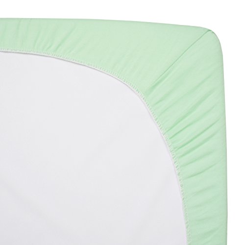 Image of TL Care 100% Natural Cotton Fitted Mini Crib Sheet 38 inch x 24 inch - Soft & Breathable Small Nesting Portable Crib Sheet, Fits Pack N Play Mattresses, Mint, for Boys & Girls
