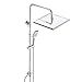 JOHO Duschset ohne Armatur, Chrom Duschstangeset Duschsäuleset, Regendusche Duschsystem Wassersparend mit Duschkopf aus rostfreiem Edelstahl 30x30cm eckig