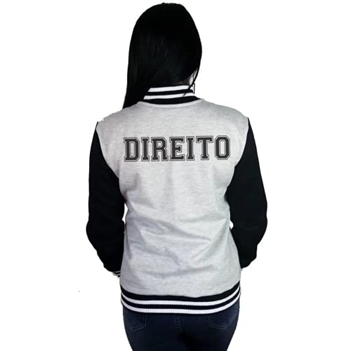 Casaco Feminino Jaqueta College Feminina Universitária Faculdade de Direito (Cinza, M)