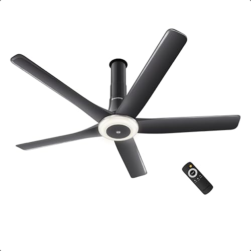 Image of atomberg Emperion Magna Smart 1280mm BLDC Ceiling Fan | | Remote Operated | BEE 5 star | Advance Air+ Technology | Silent Operation | 12W LED Underlight | 5 Year Warranty | Lava Grey
