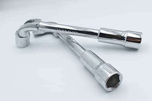 Tangmengxi 18Mm Metric L Shaped Hex Socket Wrench Cr-V Chrome Plated Finish Handle Elbow Double-Head Casing Bit Electrician Mechanic Repair Shop，Car Spare Tire Lug Wrench,（1Pcs） #TOP20