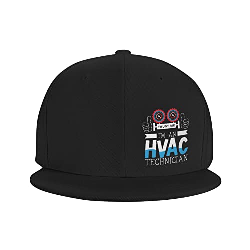 Doukabft Hvac Technician Hat Adult Adjustable Flat Bill Baseball Golf Cap Trucker Hats Black #TOP3