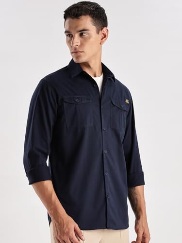 Image of Adro Cargo Shirt for Men with Double Pocket | 100% Cotton | Full Sleeve | Regular Fit