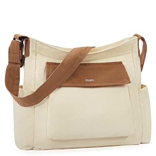 Cluci Canvas Messenger Bag Large Hobo Crossbody Bag Tote Bag For Women And Men Hippie Bag Side Bag Satchel Bags Shoulder Bags College Work Travel Casual cover