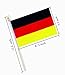 Ckexin 25Pack Small Germany Flag Handheld Mini German Flag on Stick 5x8 Inch