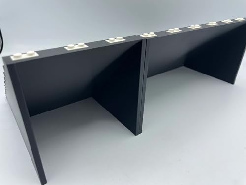 Vitrine Aufsteller Tribüne 90 Minifiguren passend für IKEA Kallax Schrank schwarz mit weißen Plates