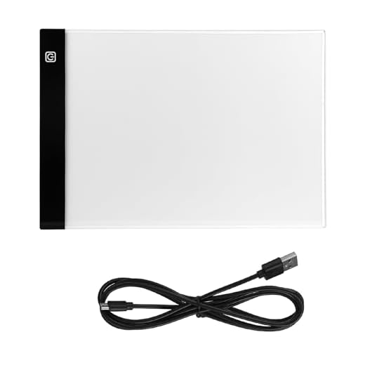 1 Tablero de Plantilla de Arte LED A4, Tablero de Plantilla, Tablero de Rastreo, Tablero de Mesa de Dibujo, Resistente Al Desgaste y Duradero, con Diseño Ultrafino, Cable USB y