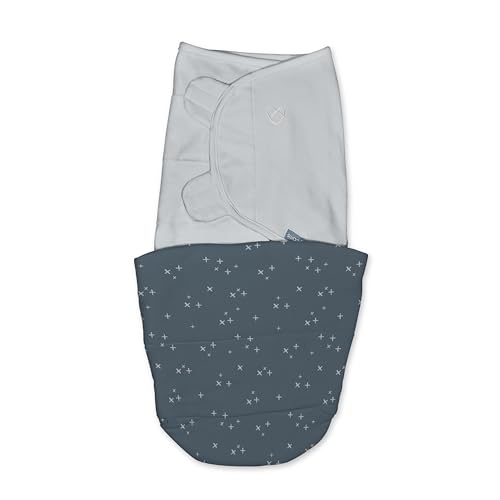 Image of SwaddleMe by Ingenuity All Season Baby Swaddle, 2 Quick Flip Layers to Change from 1.0 to 2.5 TOG, Size 0-3 Months, 7-14 Pounds - Tiny Tiles