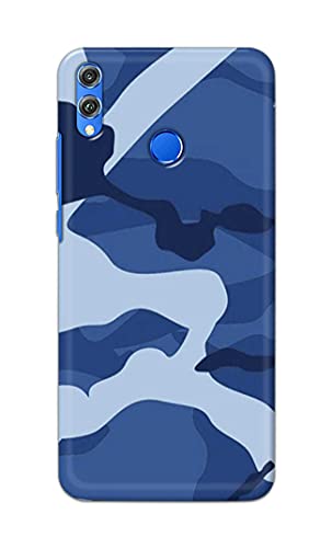Image of Printed Hard Back Cover Case for Honor 8C Back Cover (Army Blue Pattern) -1302