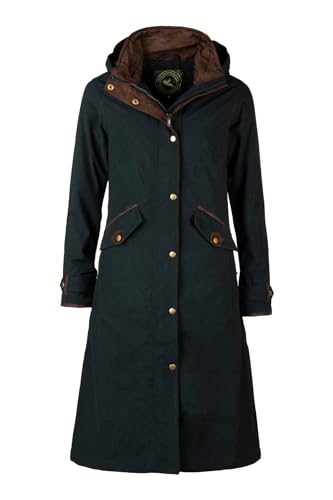 Ladies Long Riding Coat Women's Equestrian Full Length Waterproof Jacket (UK, Numeric, 14, Regular, Regular, Navy)