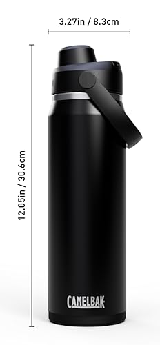 Image of CamelBak Thrive Chug Insulated Stainless Steel Water Bottle, Cold Retention with High Flow Lid for Everyday Hydration and Active Use, 25oz, Black