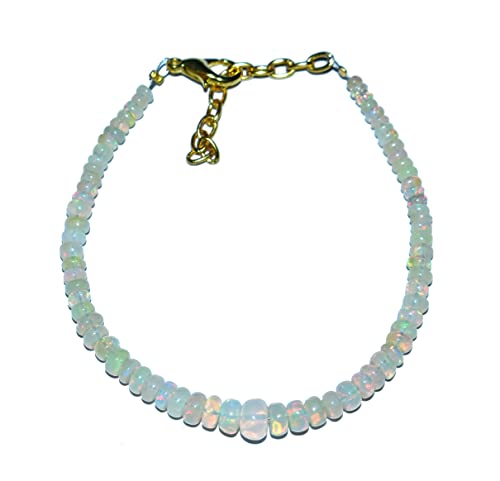 Opale naturelle : offrez un bracelet en perles rondes précieuses de 16,10 carats