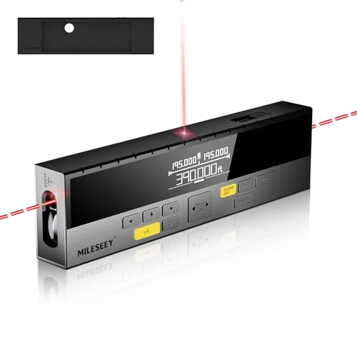MiLESEEY Double mètre laser de 100 m avec faisceau laser central, mètre à ruban numérique multifonctionnel rechargeable, commutation d'unité M/in/Ft
