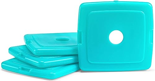 Image of Cool Coolers by Fit + Fresh, Reusable & Long-Lasting Slim Ice Packs, Perfect Addition To Your Lunch Box, Camping Accessories, Insulated Lunch Bag, Beach Cooler Backpack & More, 4PK, Green