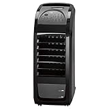 Clatronic LK 3742 - Refrigerador de Aire 3 en 1, 70 W, Enfriador de Aire, humidificador, purificador de Aire, 4 Ruedas para Uso móvil, Color Negro