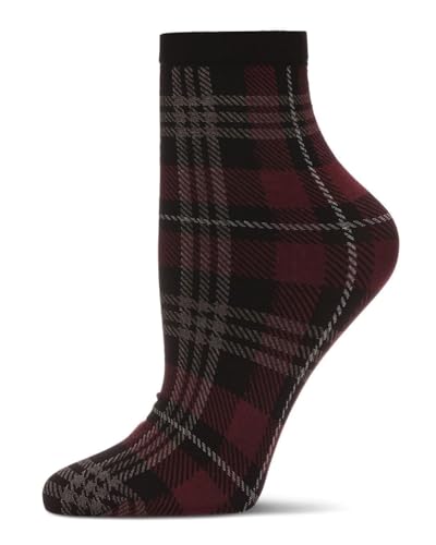 Image of MeMoi Women's Perfect Plaid Stretch Anklet Sock