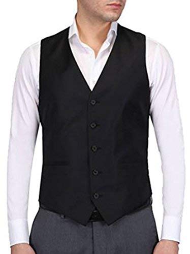 Chaleco formal para hombre, de color negro negro negro Small-5X-Large Cover