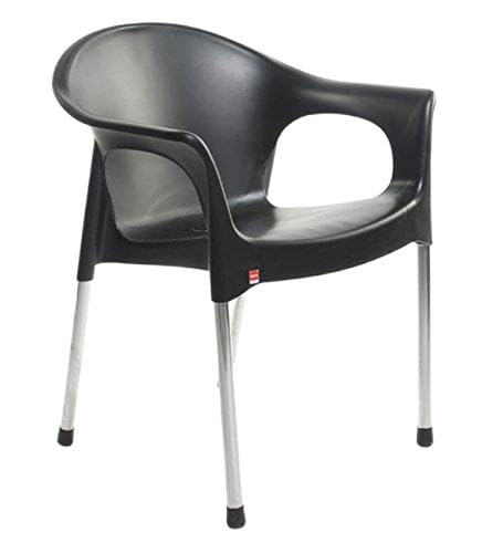 Image of Cello Metallo Cafeteria Set of 6 Chairs (Black) | Strong and Durable | Easy to Clean | Chair for Living Room, Bed Room, Kitchen, Office Room, Outdoor | 3 Years Warranty