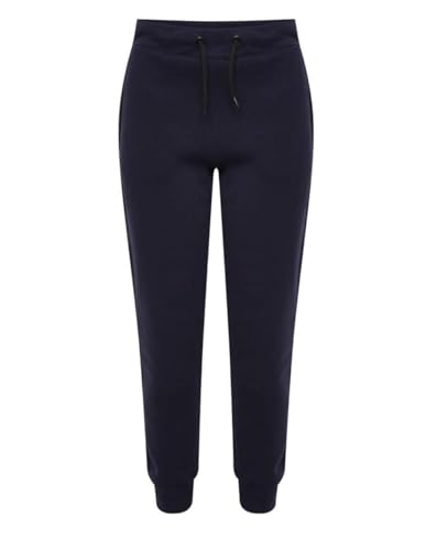 RUBAB Boys Girls Fleece Jogging Bottoms Kids Sports PE Joggers Children Unisex Fleece Trousers Classic Bottom Sweatpants Cuff Joggers Age 5-14 Years (13-14 Years, Navy)