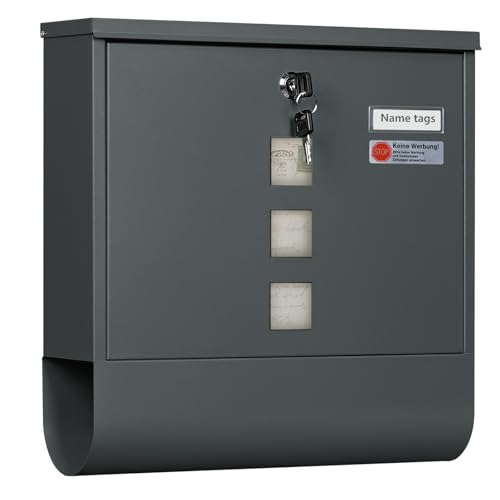 WOLTU boîte aux lettres Wandbriefkasten Anthrazit