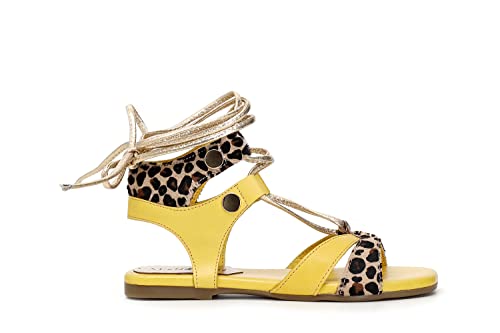 Sandale en Cuir Cafè Noir C1GG1140 Chaussure Été Femme Détails de Cheval