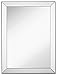 Hamilton Hills 30x40 Inch Rectangular Polished Silver Framed Mirrors for Wall | Large Luxury Mirror with 3in Angled Beveled Edge Frame | Hanging Vanity for Hallway, Entry, Bedroom & Bathroom Mirror