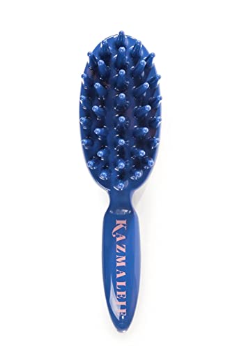 KAZMALEJE - KurlsPlus Paddle Comb for Detangling Hair, All lengths (Medium to Thick ) Textured Hair, All Hair Types, Curls, Kinks, Coils (Cobalt), Blue,Pink,Rose