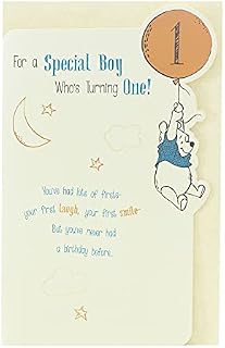 1st Birthday Card - 1st Birthday Card Boy - Disney Birthday Card - Winnie The Pooh Birthday Card