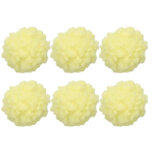 Pompones de hilo amarillos de 4-5 cm con lazo elástico PATIKIL para llaveros y gorros