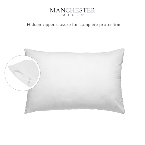 AquaRepel Pillow Protector - Queen, 21x30, Water Repellant, Soft and Quiet, Hidden Zipper Closure, Found in Leading Hotels Nationwide. Manchester Mills– Hospitality Quality Delivered to Your Home