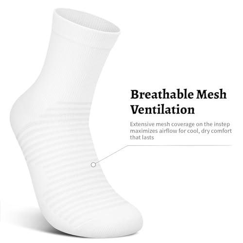 Compression Running Ankle Socks for Men and Women (6 Pairs), Quarter Athletic Socks for Running, Cycling, Golf, Work3