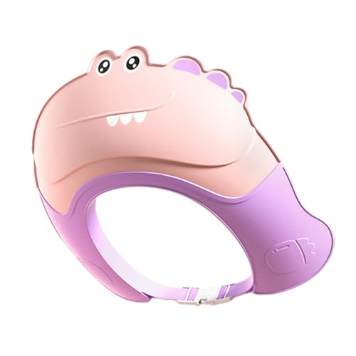 Visiera da bagno, cuffia da doccia a forma di cartone animato, protezione sicura per shampoo, scudo a cartoni animati, morbida cuffia da bagno con protezione per occhi e orecchie, rende il bagno più